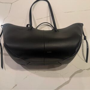 Polene Black Leather Shoulder Bag